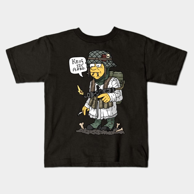 war is hell.. german flamethrower. Kids T-Shirt by JJadx